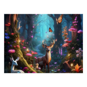 Poster La forêt enchantée est une oasis mystique