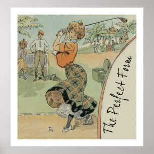 Poster La Forme Parfaite de la femme Golfer