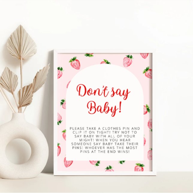 Poster La fraise ne dit pas Baby shower bébé (Créateur téléchargé)