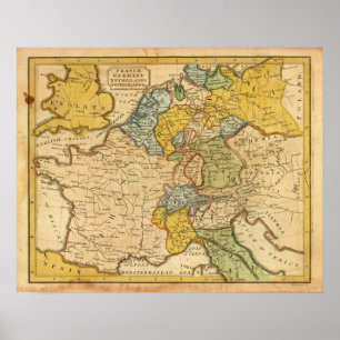 Poster La France, Allemagne, Pays-Bas, Suisse