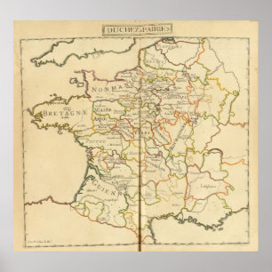 Poster La France et frontières