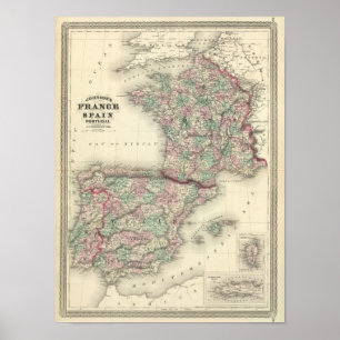 Poster La France, l'Espagne, et le Portugal