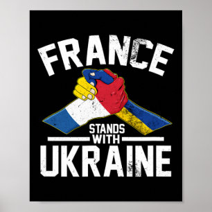 Poster La France se tient aux côtés de l'Ukraine Drapeau