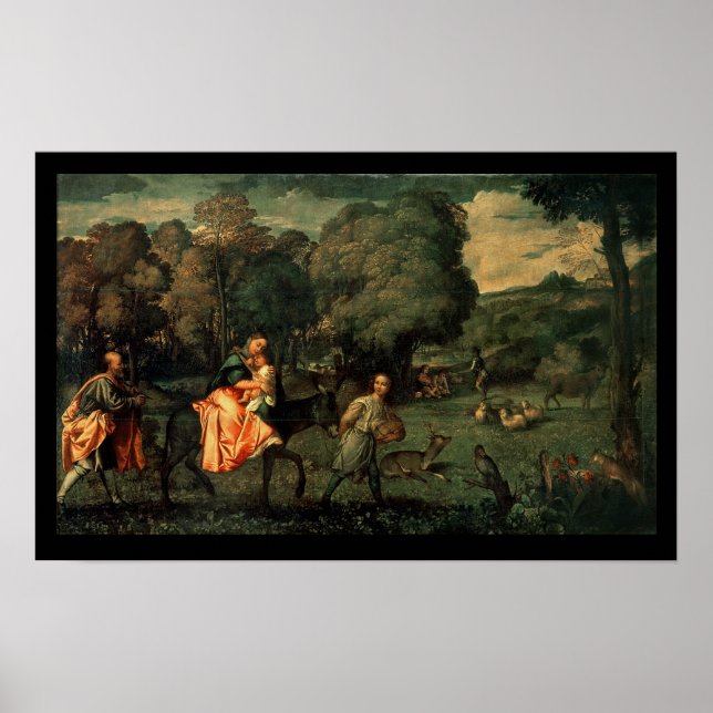 Poster La fuite en Egypte, vers 1500 (Devant)