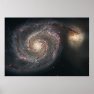 Poster La galaxie de Whirlpool M51 et son compagnon dans 
