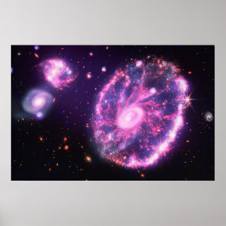 Poster La Galaxie des roues motrices | Hubble & JWST