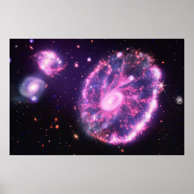 Poster La Galaxie des roues motrices | Hubble & JWST (Devant)
