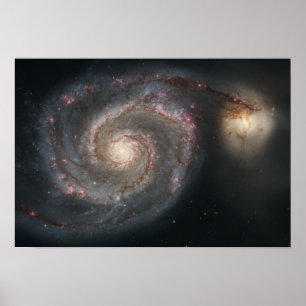 Poster La galaxie tourbillon (M51) et la galaxie d'accomp