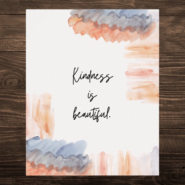Poster "La gentillesse est belle" Motivational Aquarelle (Créateur téléchargé)