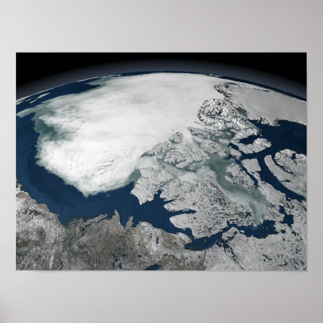 Poster La glace de mer de l'Arctique au-dessus de l'Améri (Devant)