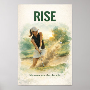 Poster La golfeuse joue au golf