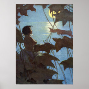 Poster La grande lune jaune par Jessie Willcox Smith