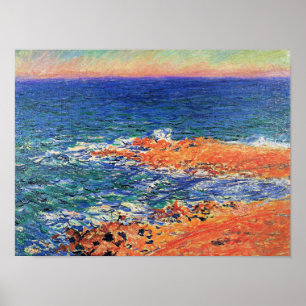 Poster La Grande Mer Bleue à Antibes, beaux-arts,