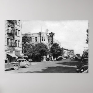 Poster La Grande, Oregon Main Street View Photographie
