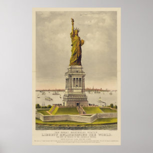 Poster La grande statue de Bartholdi de la liberté