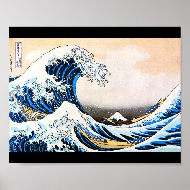 Poster La Grande Vague au large de Kanagawa, Hokusai (Devant)