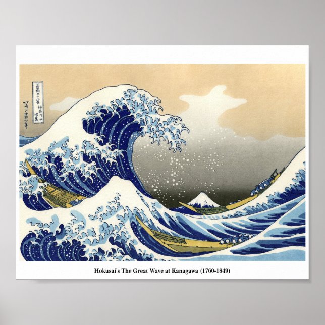 Poster La Grande Vague d'Hokusai à Kanagawa (1760-1849) (Devant)