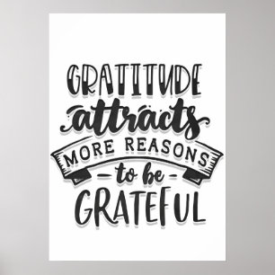 Poster La Gratitude Attire Plus De Raisons D'Être Reconna