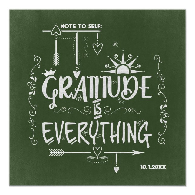 Poster La gratitude est tout Note pour le tableau de bord (Devant)