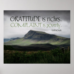 Poster La Gratitude Est Une Richesse