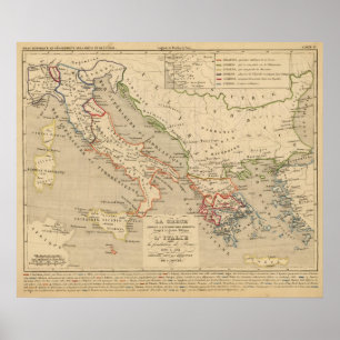 Poster La Grece, l'Italie, 1190 des 504 poids du commerce