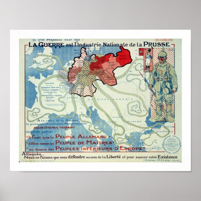 Poster La Guerre est l'Industrie Nationale de la Prusse (Devant)