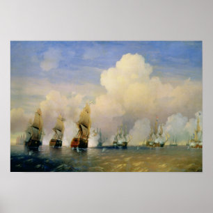 Poster La guerre maritime russo-suédoise près de Kronstad