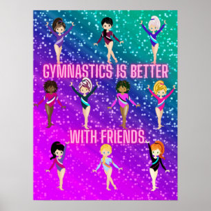 Poster La gymnastique est meilleure avec des amis Super S