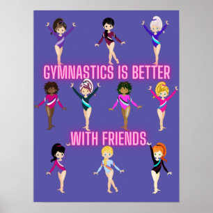 Poster La Gymnastique Est Mieux Avec Les Amis