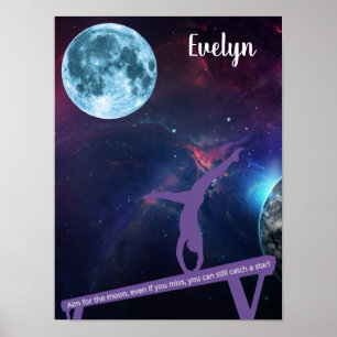 Poster La gymnastique vise l'affiche de la lune