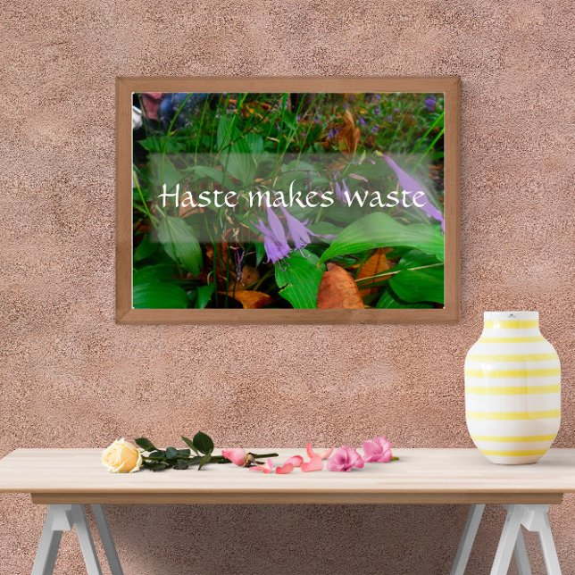 Poster La hâte, le gaspillage, l'affiche de sagesse (Créateur téléchargé)
