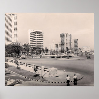 Poster La Havane Moderne Collection Malecon des années 19