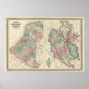 Poster La Hollande, la Belgique, et la Suisse