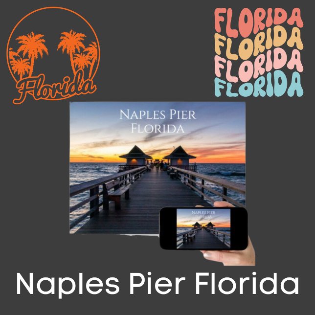 Poster La jetée Naples En Floride (Sunset at the Naples Pier in beautiful Florida poster)