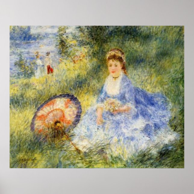 Poster La jeune femme de Renoir avec un parapluie japonai (Devant)