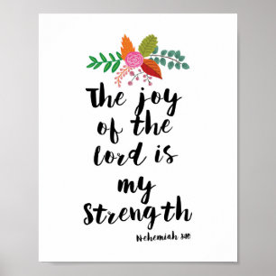Poster La Joie du Seigneur est Ma Force Chrétienne Print