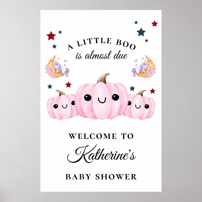 Poster La Jolie Citrouille Est En Route | Baby shower d'H (Devant)