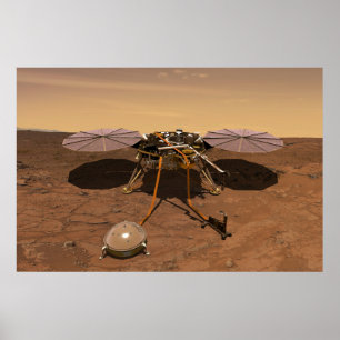 Poster La Landre D'Insight Fonctionnant Sur La Surface De