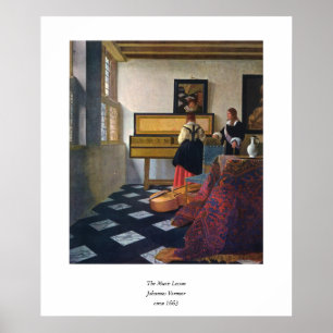 Poster La leçon de musique de Johannes Vermeer