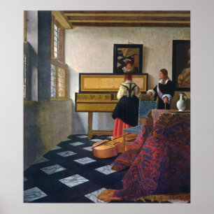 Poster La leçon de musique de Johannes Vermeer