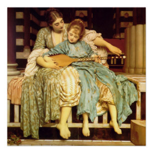 Poster La leçon de musique Frederic Leighton Glossy