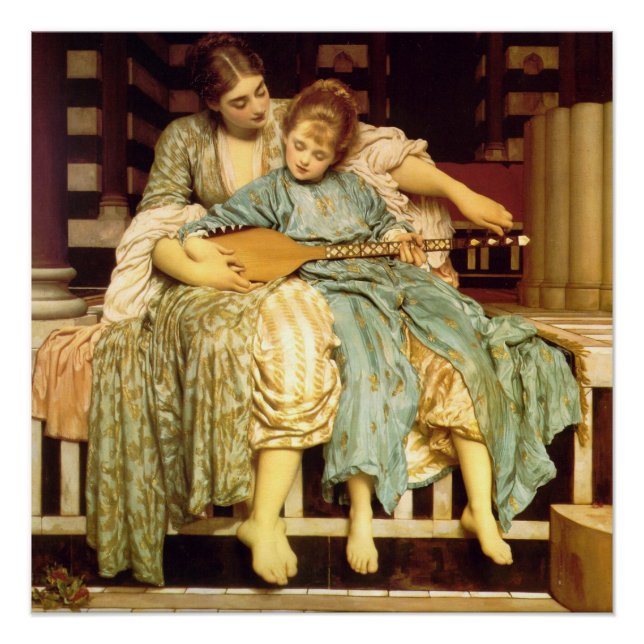 Poster La leçon de musique Frederic Leighton Glossy (Devant)