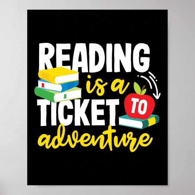 Poster La Lecture Enseignante Anglaise Est Un Billet À Av (Devant)