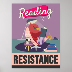 Poster La lecture est ma résistance - Retro Styled Print