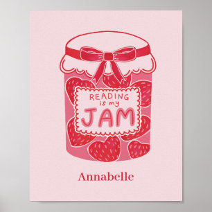 Poster La lecture est mon amoureux du livre de confiture