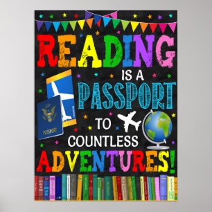 Poster La Lecture Est Un Passeport Pour Aventure Classe