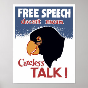 Poster La liberté de parole ne signifie pas l'entretien