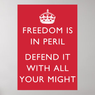 Poster la liberté est dans le péril le défendent avec