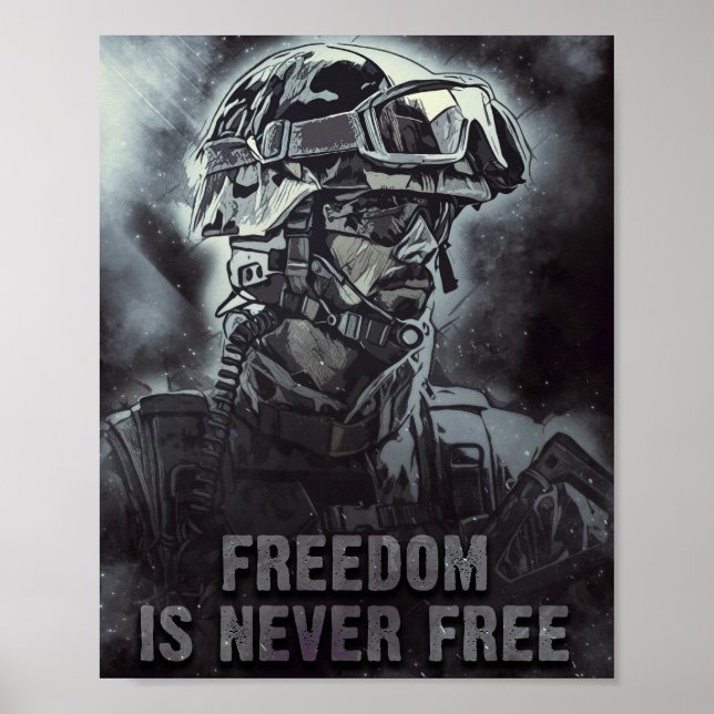 Poster La liberté n'est jamais gratuite Citation militair (Devant)