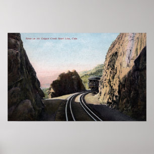 Poster La ligne courte wagon de chemin de fer